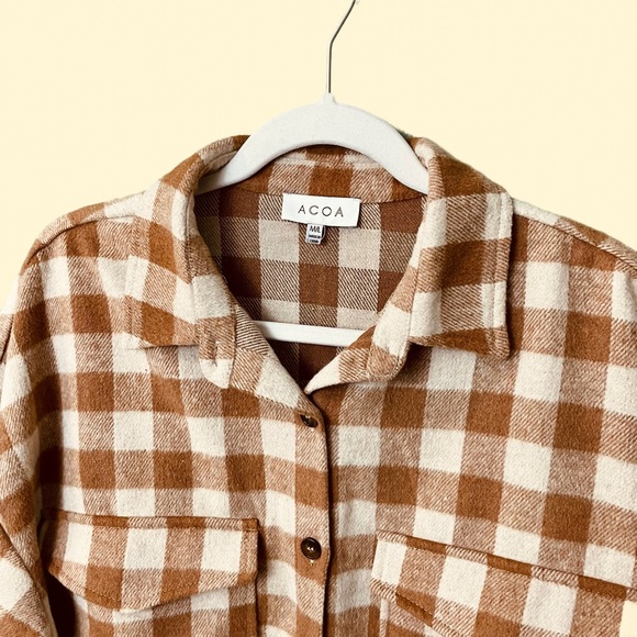 Acoa plaid shacket with pockets - Picture 2 of 3